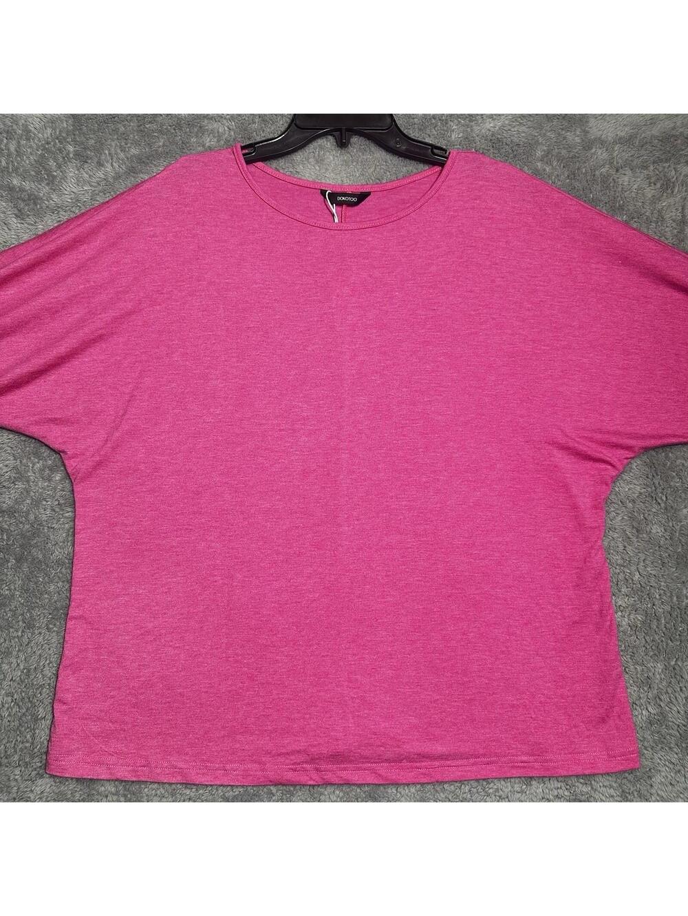 NWT Dokotoo Size XL Pink Color 3/4 Dolman Sleeve Knit Blouse - Picture 8 of 12